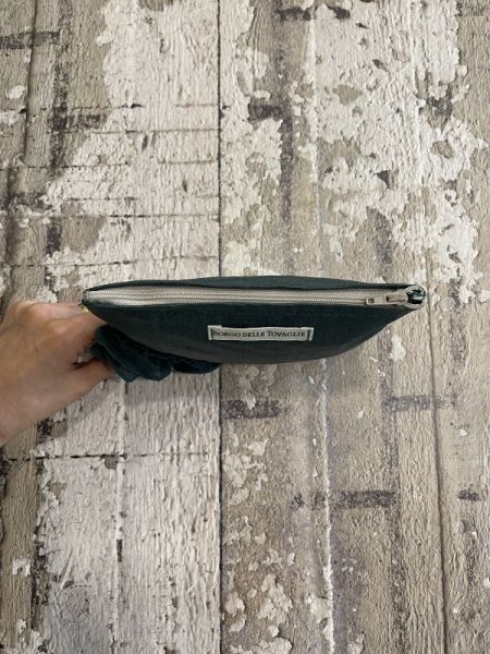 画像2: BORGO DELLE TOVAGLIE リネンフリルポーチ【4】 / Basco (2)